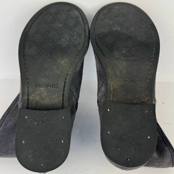 VIONIC | Gray Crescent Suede Chain & Buckle Orthotic Ankle Boot | Women's 6.5 - Picture 9 of 10